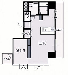 レジェンド南竹屋 1LDKの間取図画像