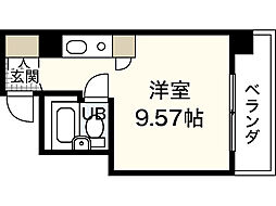 リースマンションビッグアップル広瀬北 ワンルームの間取図画像