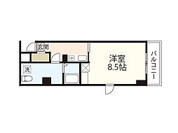 ラシャンティ本川 1Kの間取図画像