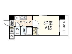 チェリス本田 1Kの間取図画像