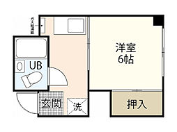 ハウスアピア 1DKの間取図画像