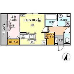 フィオーレ 1LDKの間取図画像