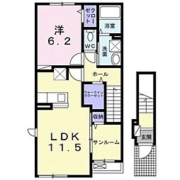 エスティタートブリランテ 1LDKの間取図画像