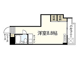クレスト草津 ワンルームの間取図画像