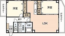 フィネスかんだ 2LDKの間取図画像
