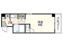 クリエーション中広 ワンルームの間取図画像