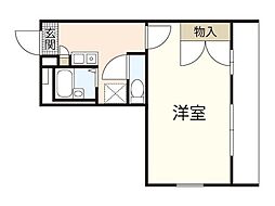 レオパレスエスペランサ 1Kの間取図画像