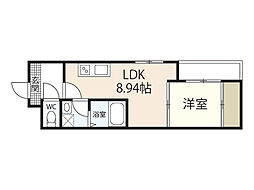 レジデンシャル戸坂駅前 1LDKの間取図画像