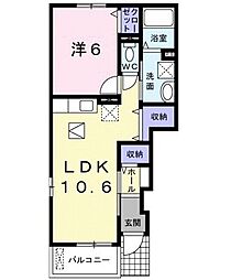 グレイススクエアA 1LDKの間取図画像