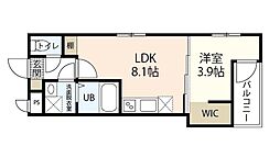 MOVEラクラクエンWEST 1LDKの間取図画像