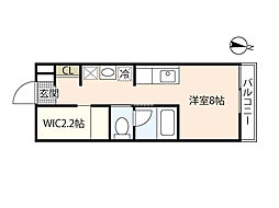 プリマヴェーラ阿品 ワンルームの間取図画像