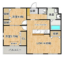Eagle Hill江波 2LDKの間取図画像