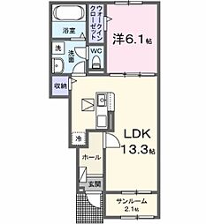 レイテル コート 1LDKの間取図画像