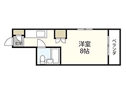 サンシャイン舟入5 ワンルームの間取図画像