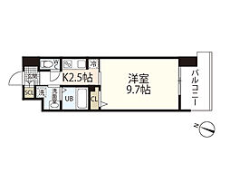 S-RESIDENCE観音本町 1Kの間取図画像