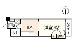 井手ビル 1DKの間取図画像