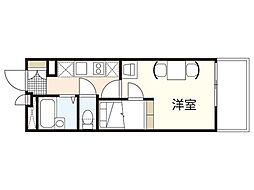 レオパレスシナジー 1Kの間取図画像