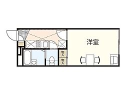 レオパレスリバージュ 1Kの間取図画像
