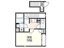 レオネクストアンバー 1Kの間取図画像