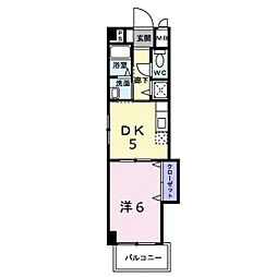 カルフール緑井 1DKの間取図画像