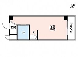 バンポーグリーンハイツ ワンルームの間取図画像