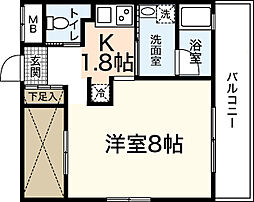 フォーリングステージ京橋 1Kの間取図画像
