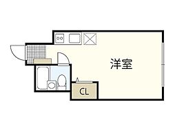 レジェンド船越南 ワンルームの間取図画像