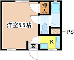 神谷アパート 1Kの間取図画像