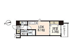 S-RESIDENCE天満町bark 1LDKの間取図画像