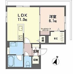 LINOGRANDE牛田中 1LDKの間取図画像