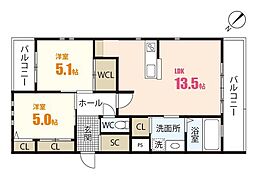 AvenirS 2LDKの間取図画像