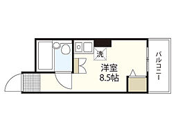 レジェンド船越南 ワンルームの間取図画像