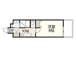 L's東荒神 1Kの間取図画像