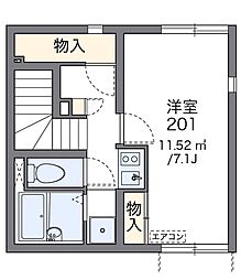レオネクストマールフ 1Kの間取図画像