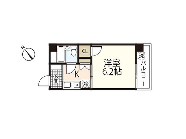 広島県広島市西区南観音6丁目(賃貸マンション1K・2階・19.21㎡)の写真 その2