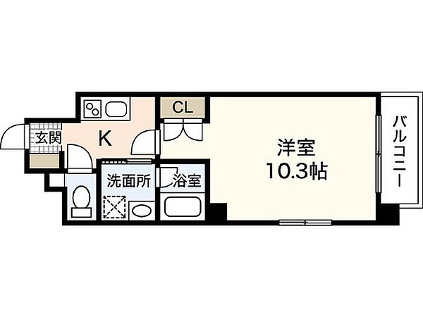 広島県広島市西区西観音町(賃貸マンション1K・11階・29.81㎡)の写真 その2