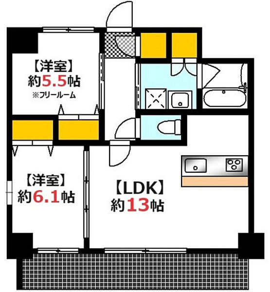 プレサンスロジェ広島駅南 ｜広島県広島市南区的場町1丁目(賃貸マンション1SLDK・13階・51.58㎡)の写真 その2