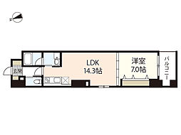 DOLCE平和大通り 1LDKの間取図画像