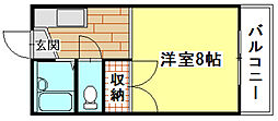コーポ杉山 1Kの間取図画像