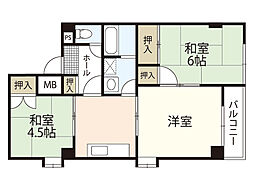 サニーライフ高須 3DKの間取図画像