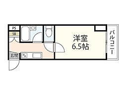 Fビル井口 5階1Kの間取り