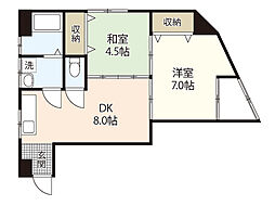 泉紙業ビル 4階2DKの間取り