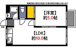 (株)土江ビル 1LDKの間取図画像
