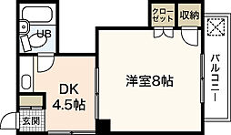 北町ビル 1DKの間取図画像