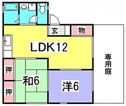 セジュール原A棟 1階2LDKの間取り