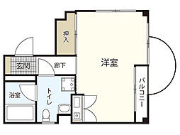 ＵＳグレー 2階ワンルームの間取り