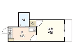 ロイヤルメゾン古江 1Kの間取図画像