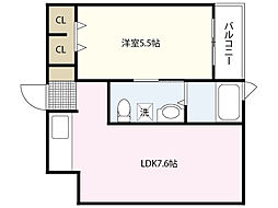 リーベ上東雲 4階1LDKの間取り