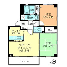 フォブールトロワ向井 3階2LDKの間取り