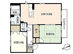 第3ドリーム高須台 2階2LDKの間取り